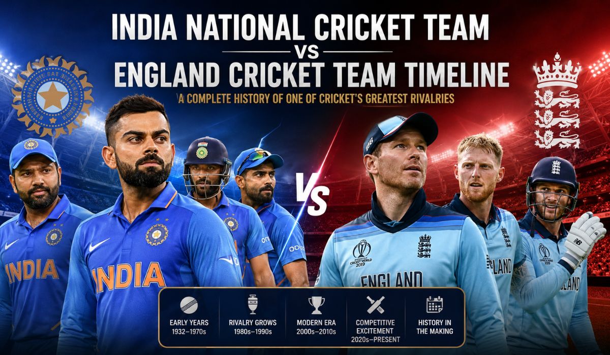 India National Cricket Team vs England Cricket Team Timeline