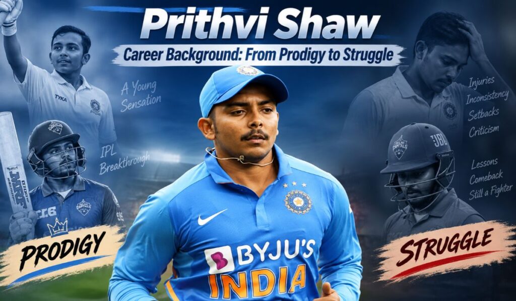 Prithvi Shaw Career Background_ From Prodigy to Struggle