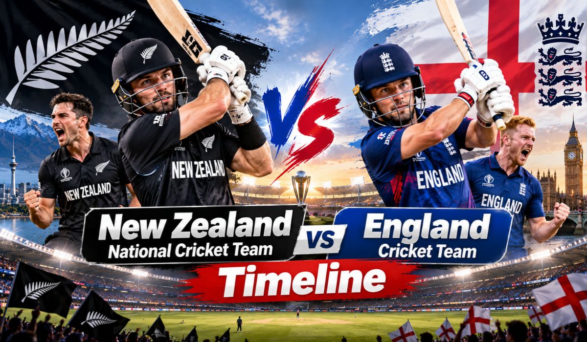 New Zealand National Cricket Team vs England Cricket Team Timeline